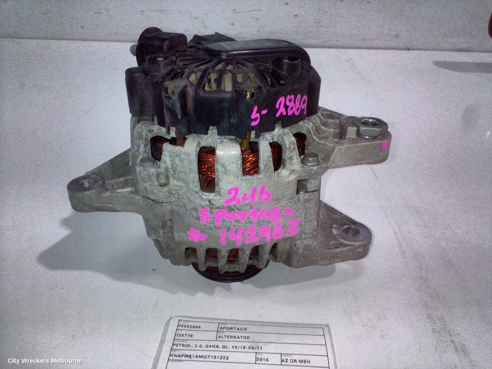 KIA SPORTAGE ALTERNATOR, PETROL, 2.0, G4NA, QL, 10/2015 - 08/2021 - Image 1