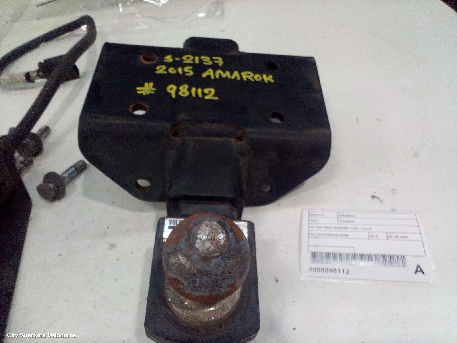 VOLKSWAGEN AMAROK TOWBAR, 2H, W/ REAR BUMPER TYPE, 12/2010 ONWARDS - Image 3