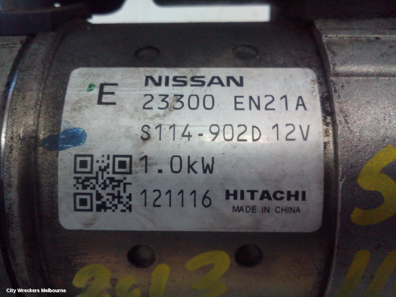NISSAN PULSAR STARTER, PETROL, 1.8, MRA8DE, B17/C12, 12/2012 - 12/2017 - Image 2