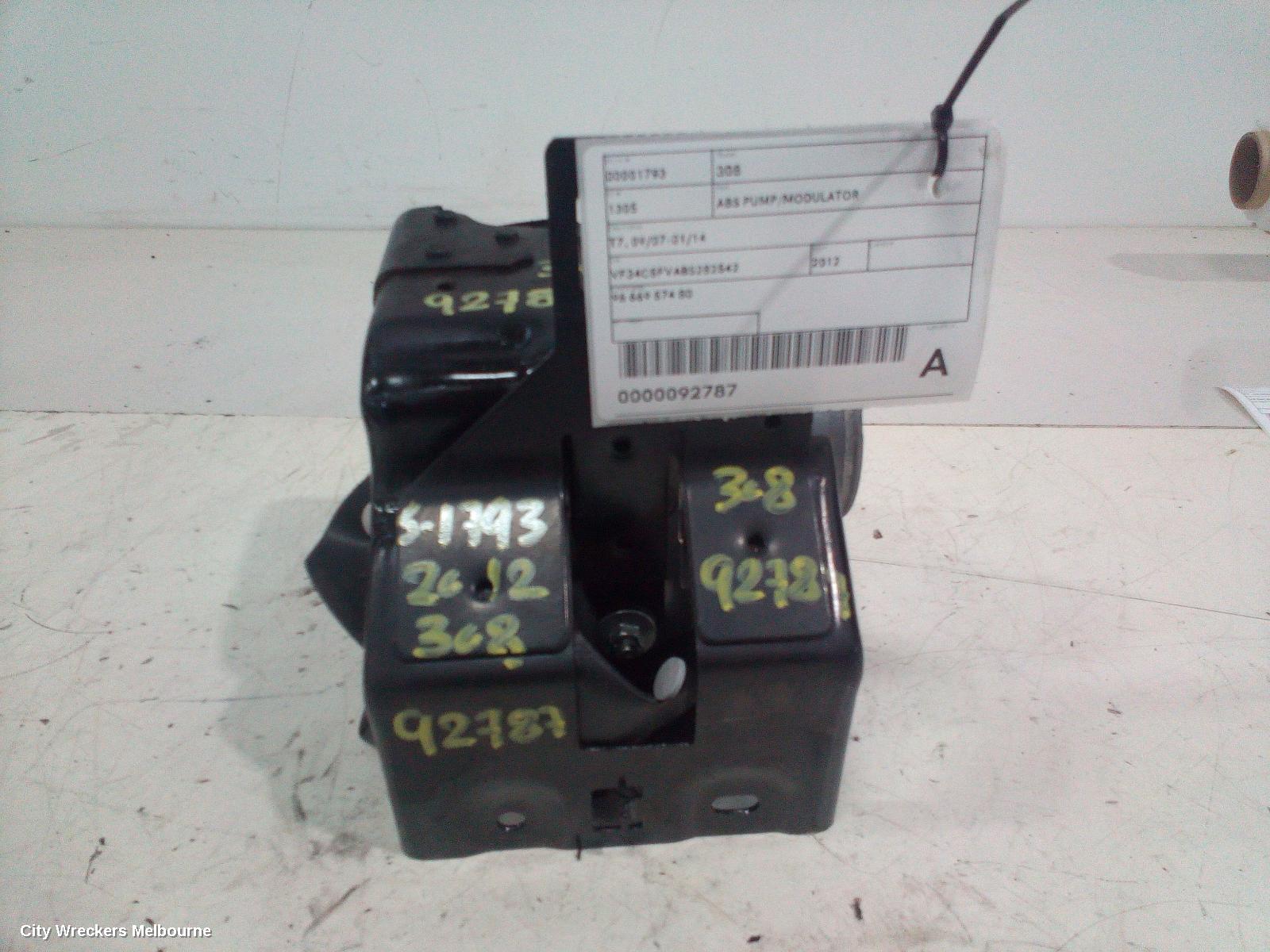 PEUGEOT 308 ABS PUMP/MODULATOR, T7, 09/2007 - 01/2014 - Image 1