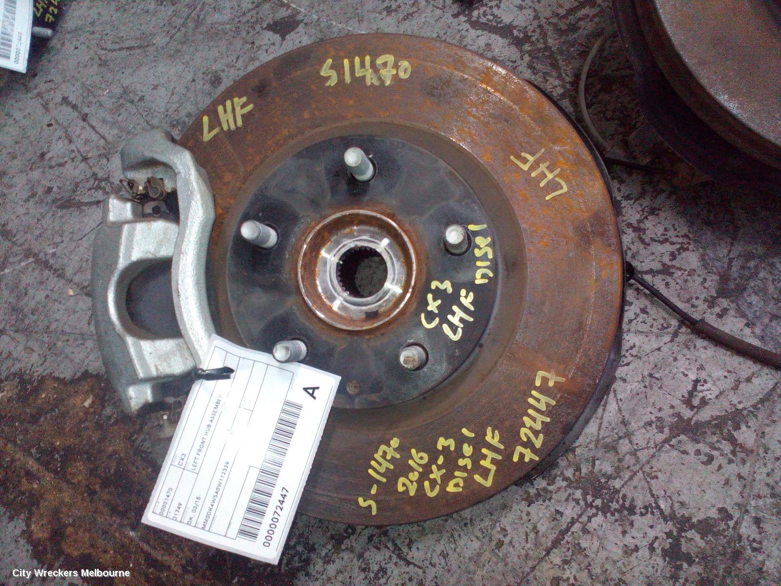 MAZDA CX3 LEFT FRONT HUB ASSEMBLY, DK, 03/2015 ONWARDS - Image 1