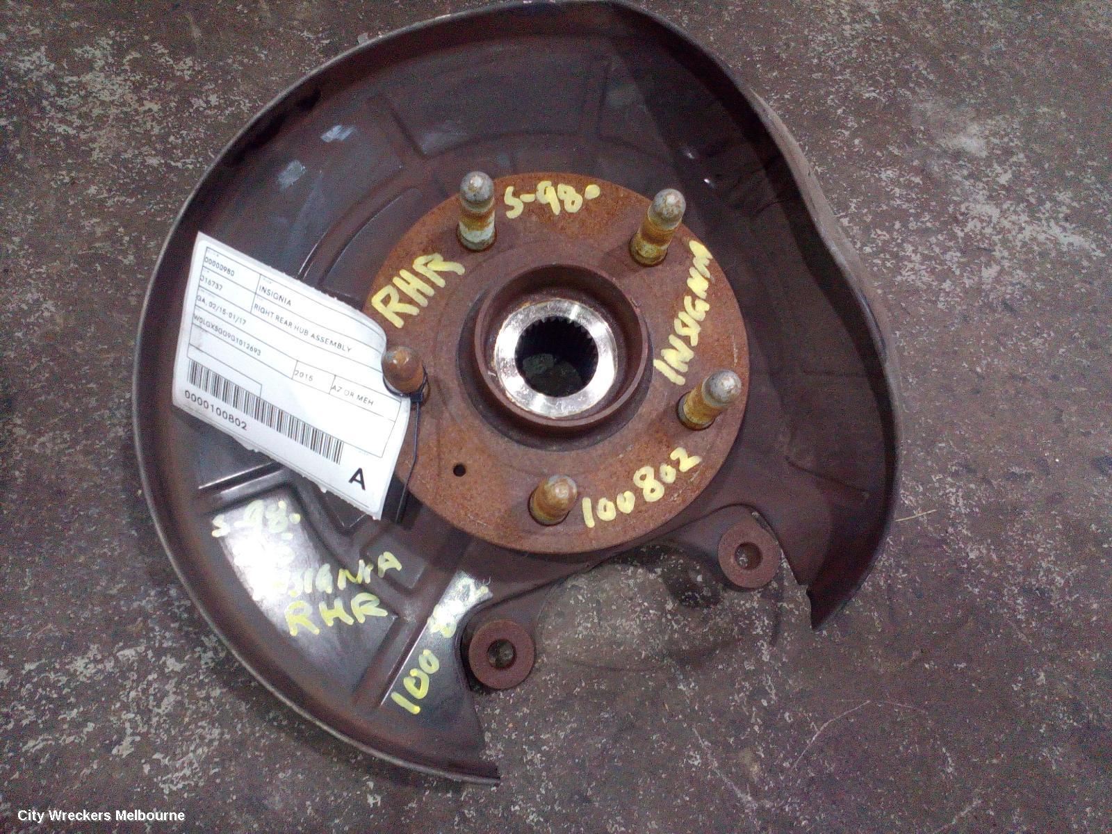 HOLDEN INSIGNIA RIGHT REAR HUB ASSEMBLY, GA, 02/2015 - 01/2017 - Image 1