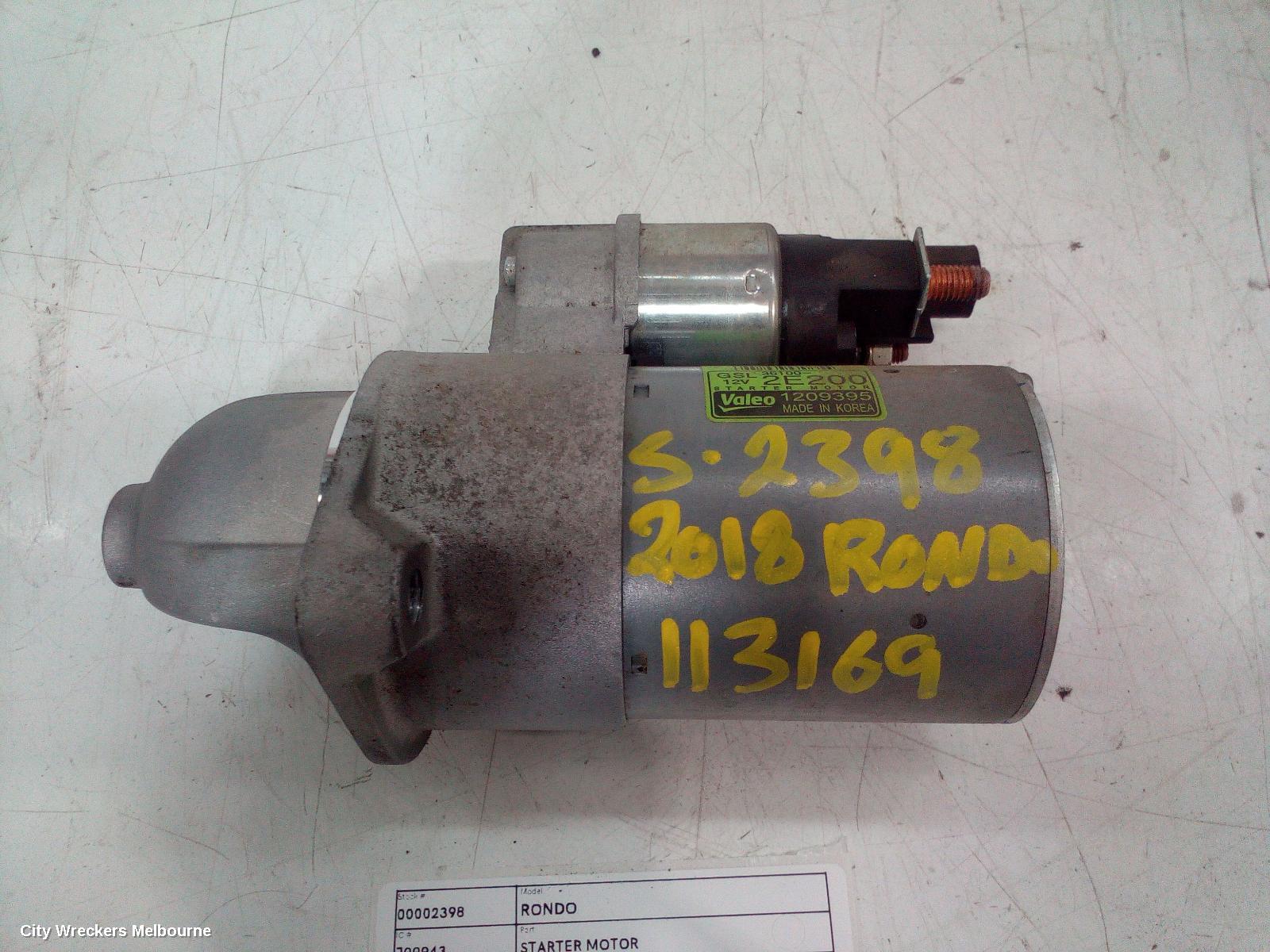 KIA RONDO STARTER, PETROL, 2.0, G4NC, RP, 06/2013 - 12/2018 - Image 2