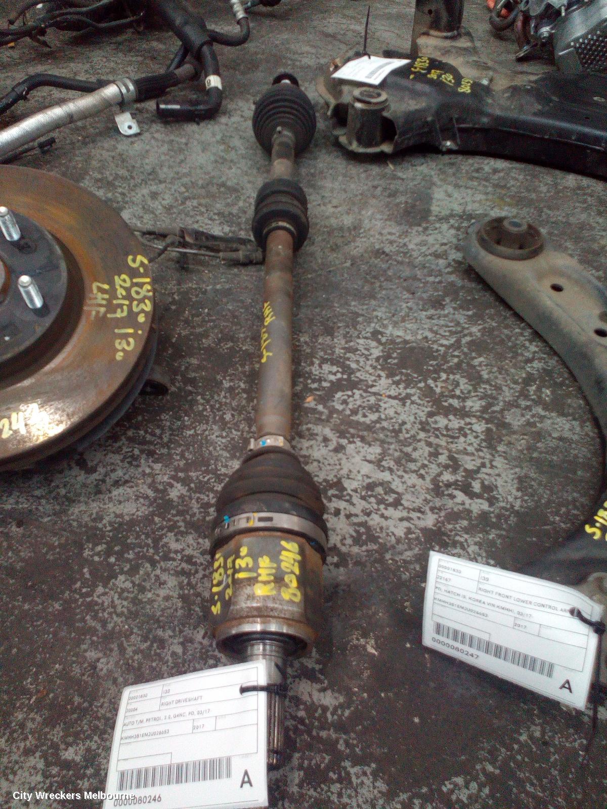 HYUNDAI I30 RIGHT DRIVESHAFT, AUTO T/M, PETROL, 2.0, G4NC, PD, 03/2017 ONWARDS - Image 1