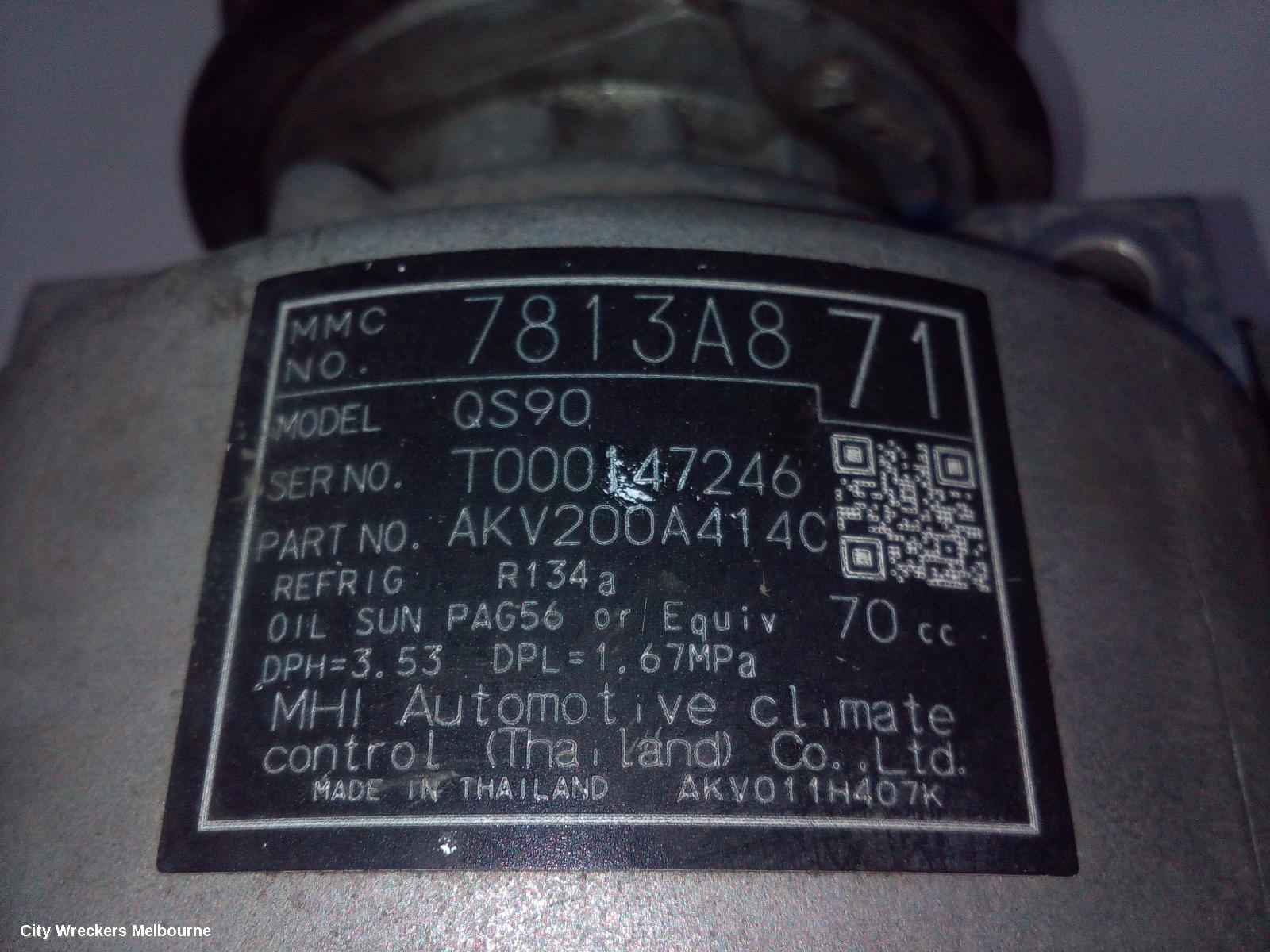 MITSUBISHI OUTLANDER A/C COMPRESSOR, ZJ-ZL, 2.0, PETROL, HYBRID, 03/2014 - 07/2020 - Image 3