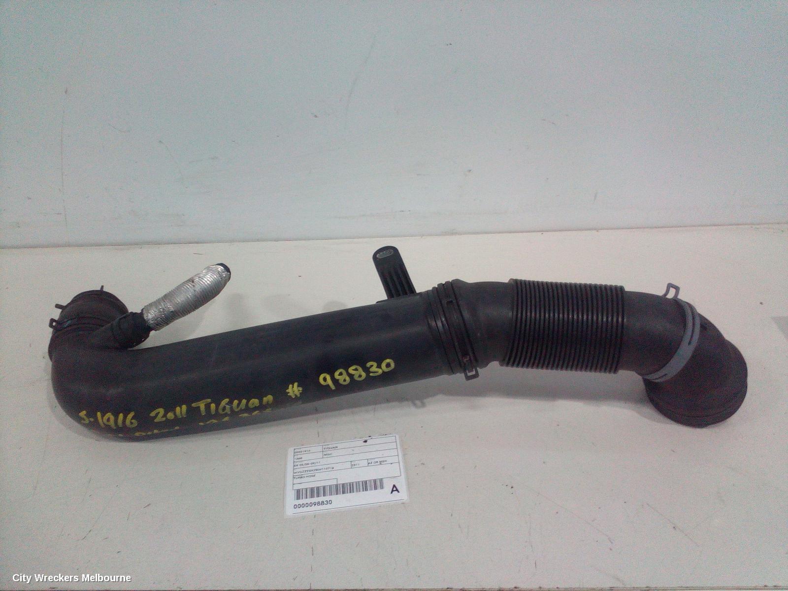 VOLKSWAGEN TIGUAN, 5N 05/2008 - 09/2011, TURBO HOSE: 98830 - Image 1