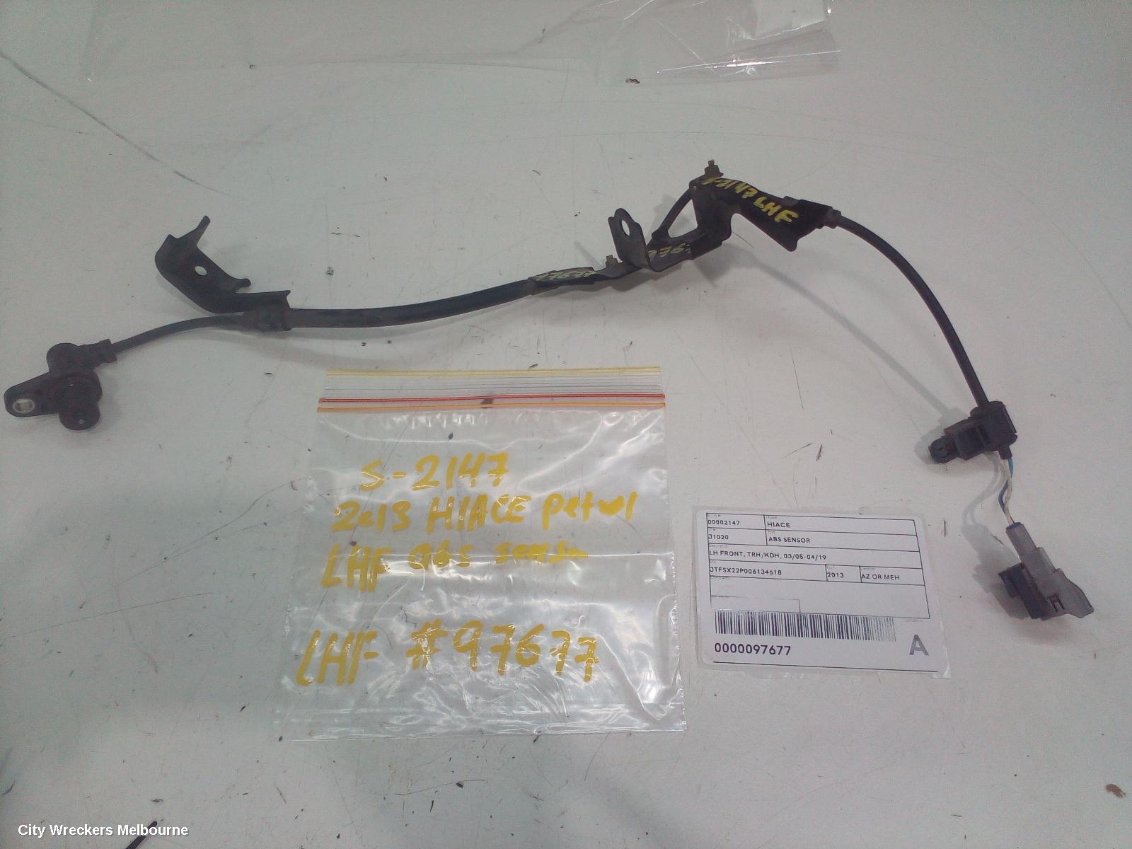 TOYOTA HIACE ABS SENSOR, LH FRONT, W/ LOOM TYPE, TRH/KDH, 03/2005 - 04/2019 - Image 1
