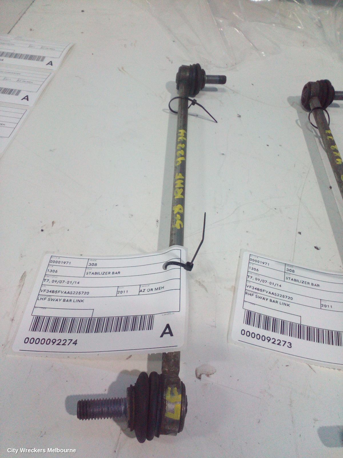 PEUGEOT 308 STABILISER BAR, T7, 09/2007 - 01/2014 - Image 1