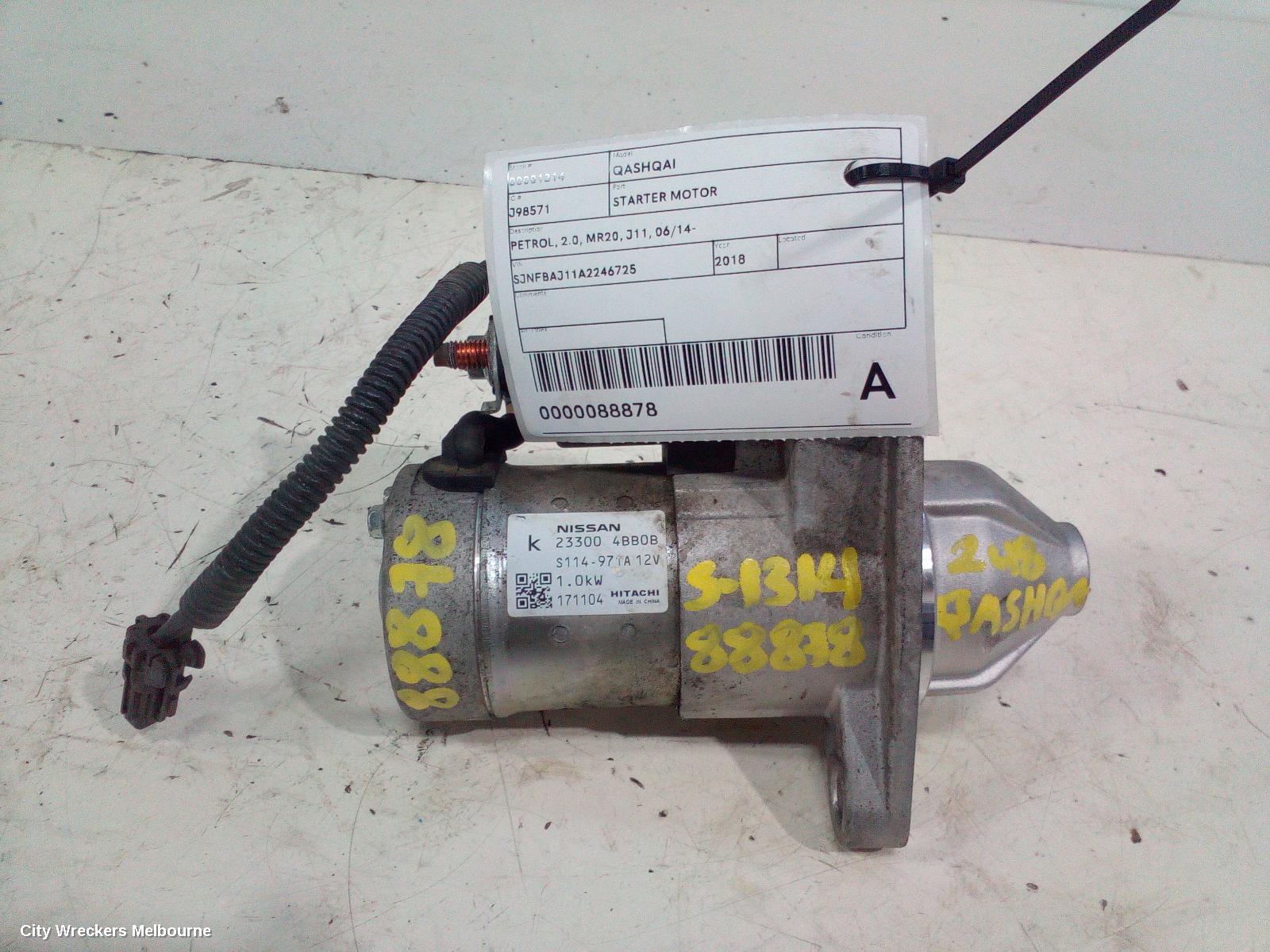 NISSAN QASHQAI STARTER, PETROL, 2.0, MR20, J11, 06/2014 - 07/2021 - Image 3