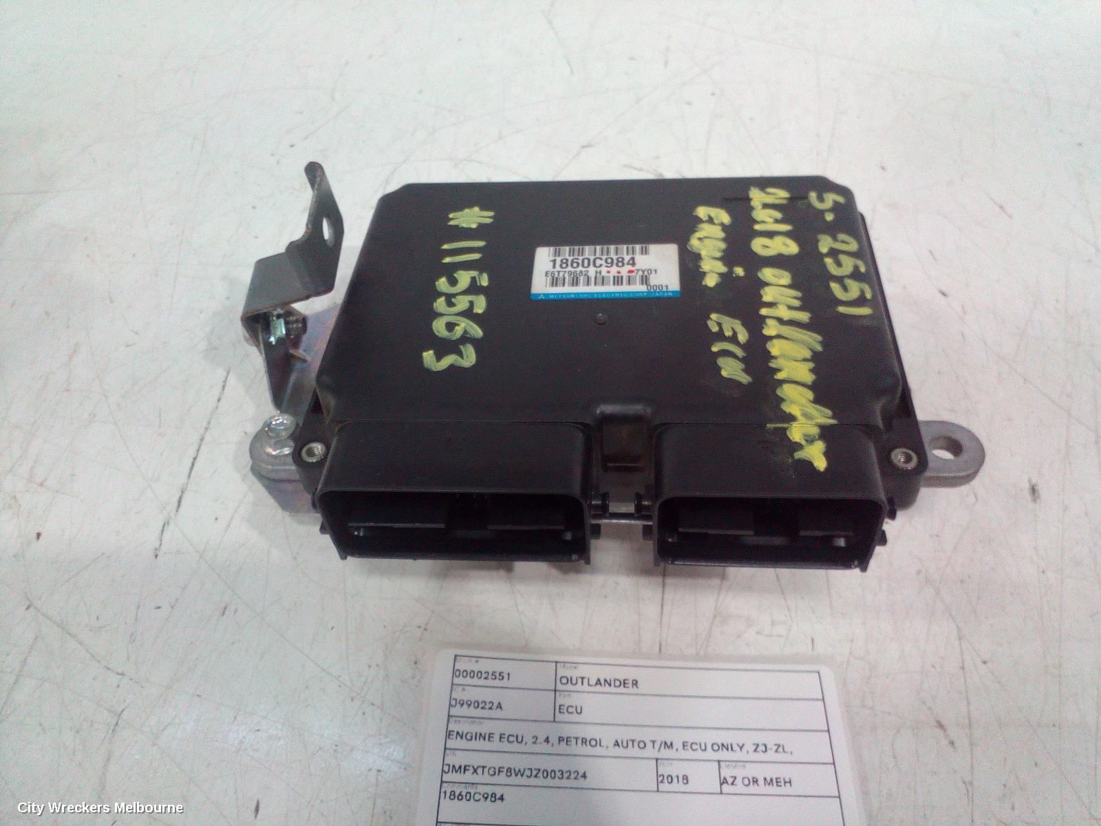 MITSUBISHI OUTLANDER ECU, ENGINE ECU, 2.4, PETROL, AUTO T/M, ECU ONLY, ZJ-ZL, 10/2012 - 07/2021 - Image 3