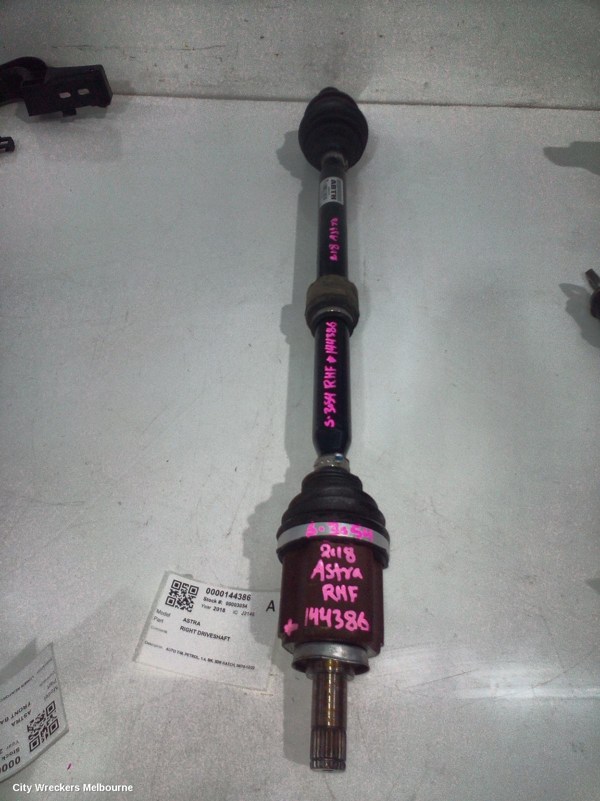 HOLDEN ASTRA RIGHT DRIVESHAFT, AUTO T/M, PETROL, 1.4, BK, 5DR HATCH, 09/2016 - 12/2020 - Image 2