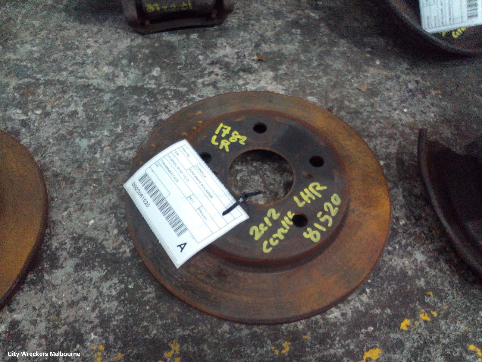 TOYOTA COROLLA REAR BRAKE DISC/DRUM, 150 SERIES, 03/2007 - 12/2013 - Image 1