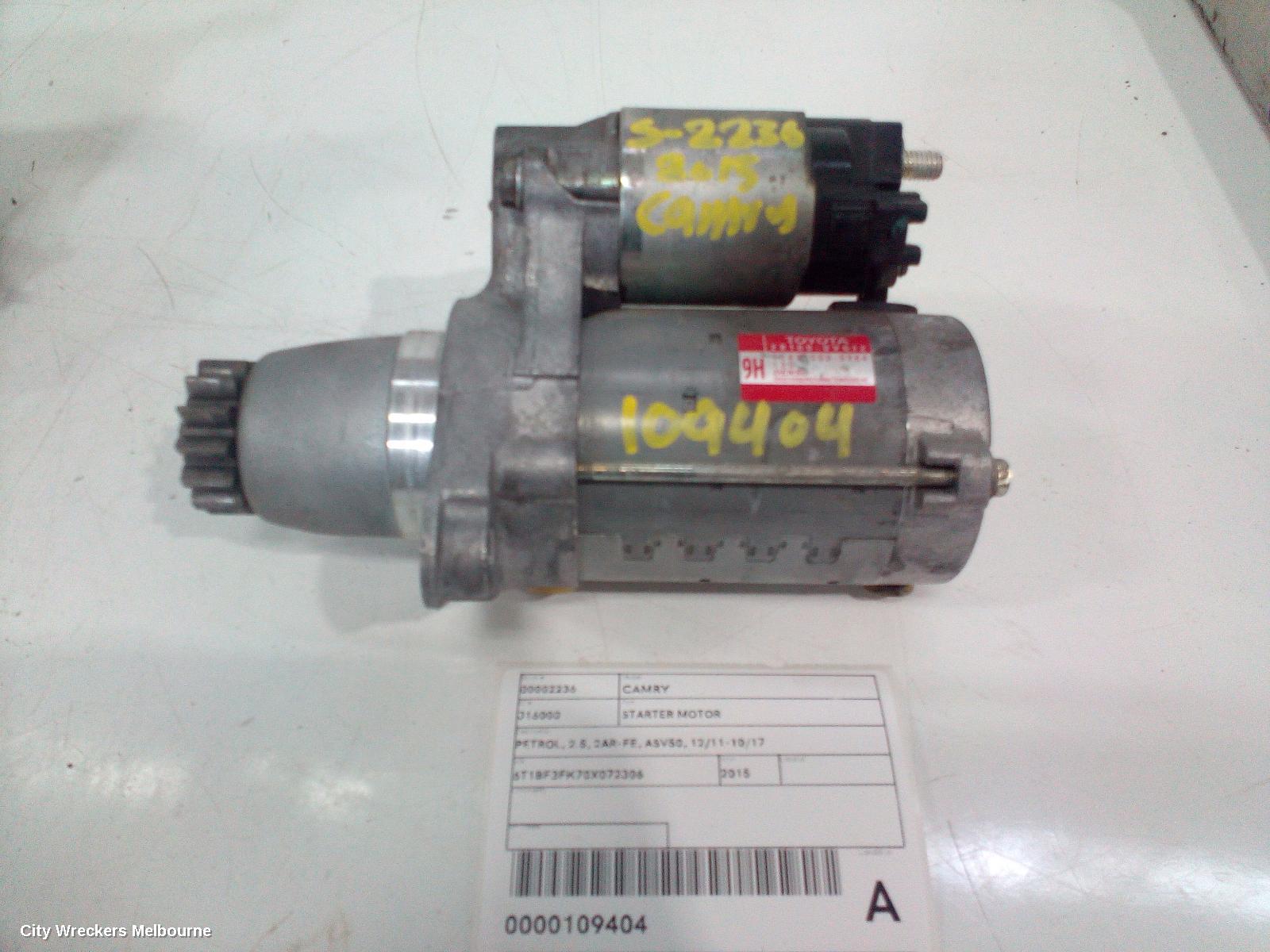 TOYOTA CAMRY STARTER, PETROL, 2.5, 2AR-FE, ASV50, 12/2011 - 10/2017 - Image 1