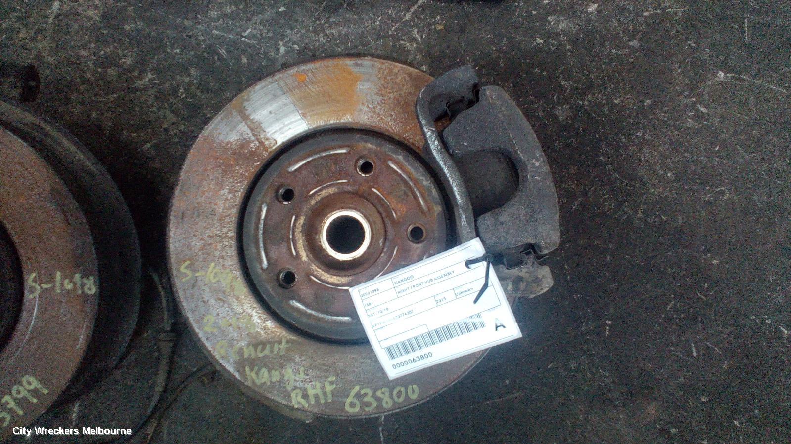 RENAULT KANGOO RIGHT FRONT HUB ASSEMBLY, X61, 10/2010 - 02/2022 - Image 1