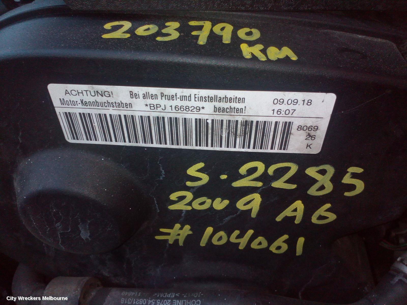 AUDI A6 ENGINE, PETROL, 2.0, TURBO, C6/4F (A6), BPJ CODE, 09/2006 - 06/2011 - Image 2