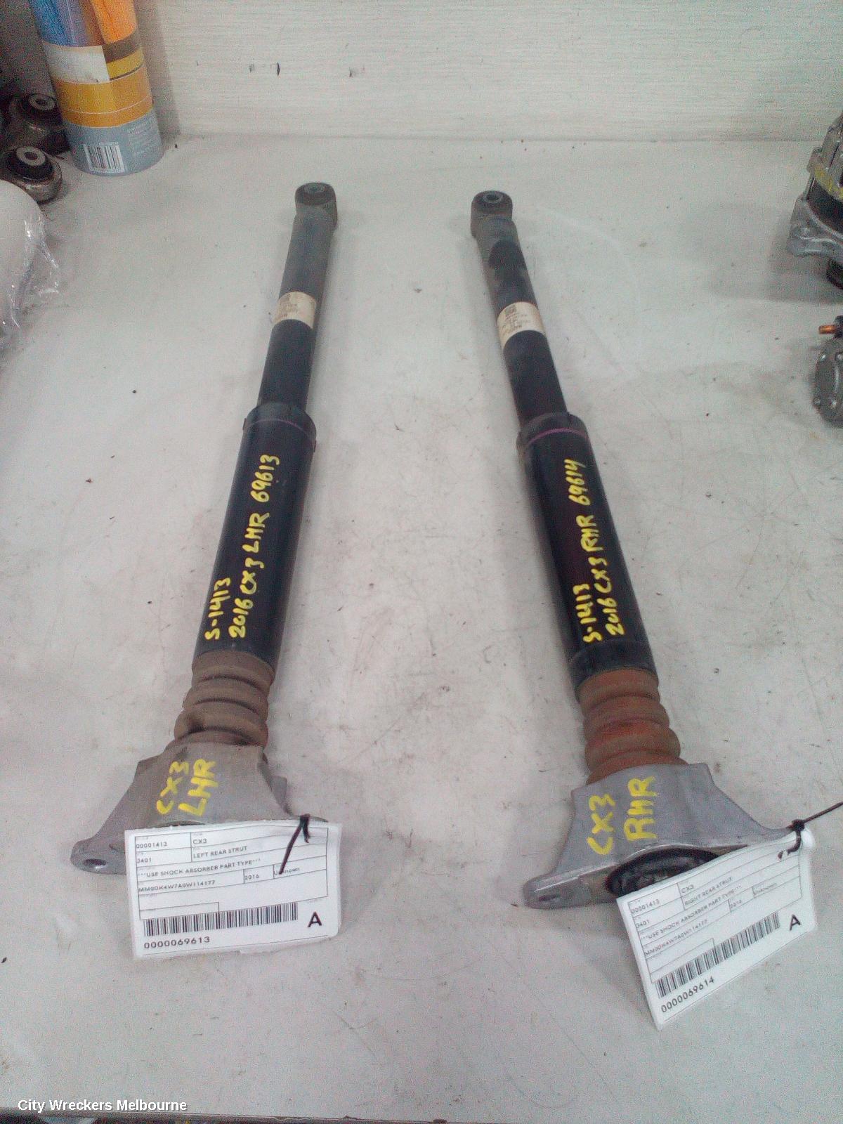 MAZDA CX3 SHOCK ABSORBER, DK, REAR, LEFT/RIGHT, SINGLE SHOCK ONLY, 4WD, 03/2015 - 02/2017 - Image 3