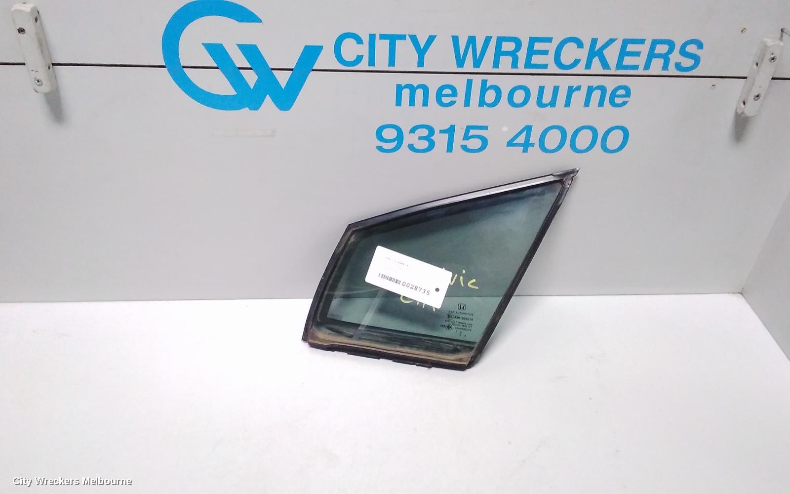 HONDA CIVIC LEFT FRONT 1/4 DOOR GLASS, 9TH GEN 02/2012 - 05/2016 - Image 2
