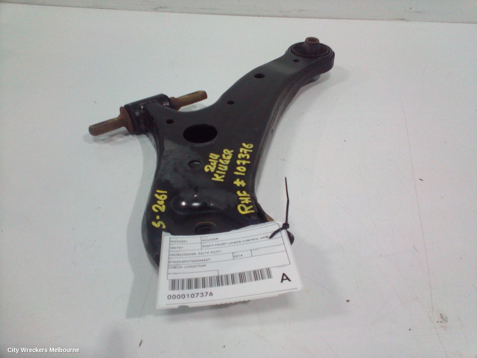 TOYOTA KLUGER RIGHT FRONT LOWER CONTROL ARM, GSU50/GSU55, 03/2014 - 02/2021 - Image 1