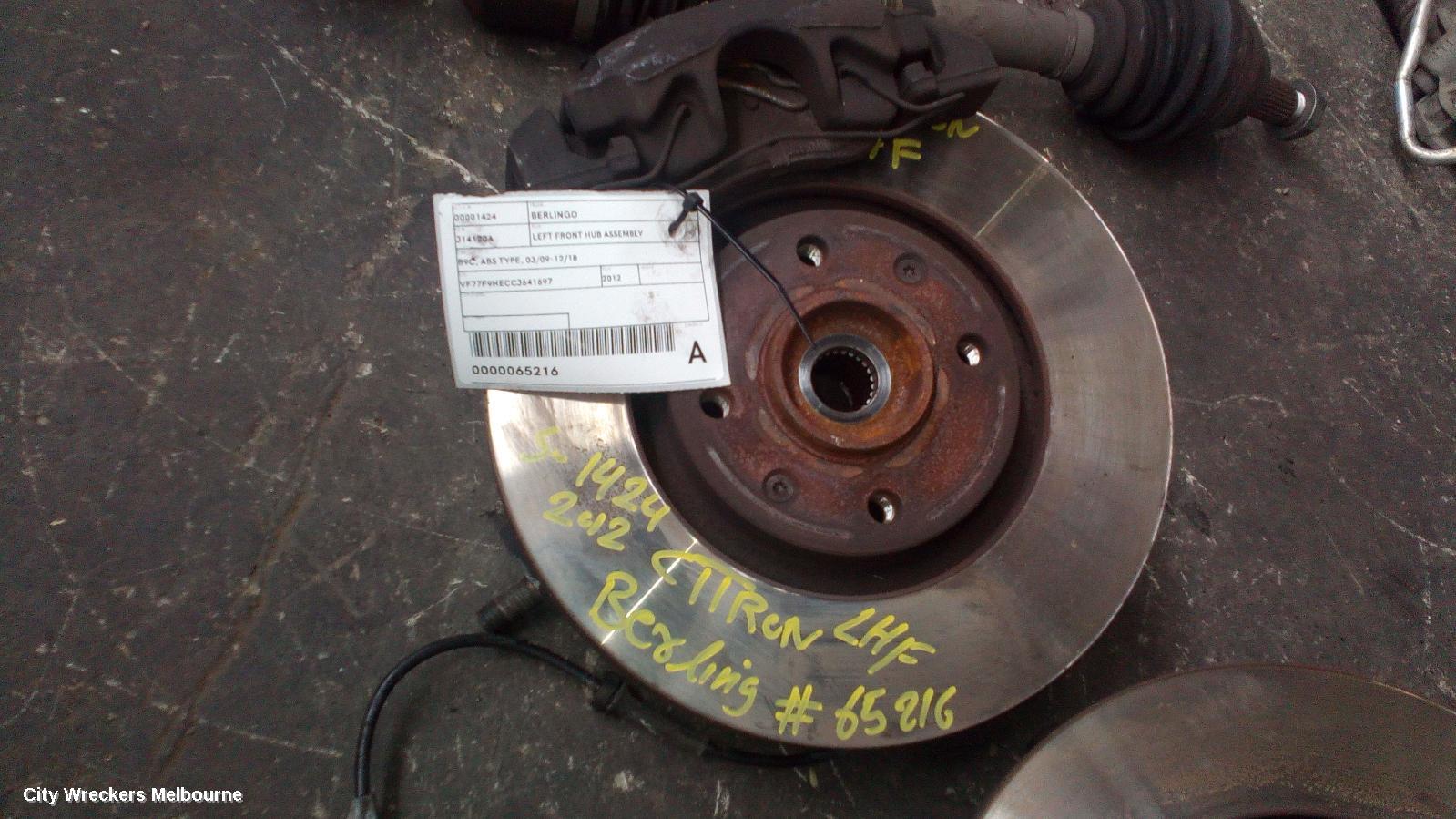 CITROEN BERLINGO LEFT FRONT HUB ASSEMBLY, B9C, ABS TYPE, 03/2009 - 12/2018 - Image 1