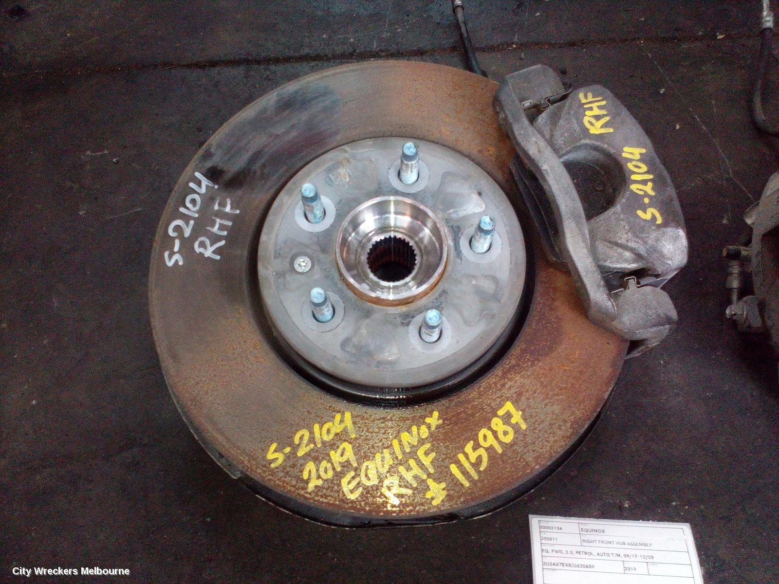 HOLDEN EQUINOX RIGHT FRONT HUB ASSEMBLY, EQ, FWD, 2.0, PETROL, AUTO T/M, 09/2017 - 12/2020 - Image 1