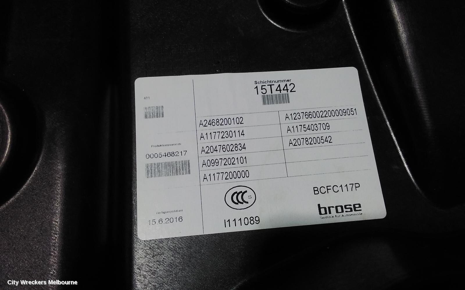MERCEDES CLA CLASS LEFT FRONT WINDOW REG/MOTOR, C117, 10/2013 - 02/2019 - Image 2