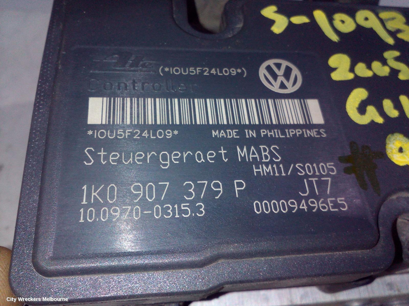 VOLKSWAGEN GOLF ABS PUMP/MODULATOR, GEN 5, ON MOTOR P/N 1K0614517N, 07/2004 - 02/2009 - Image 2