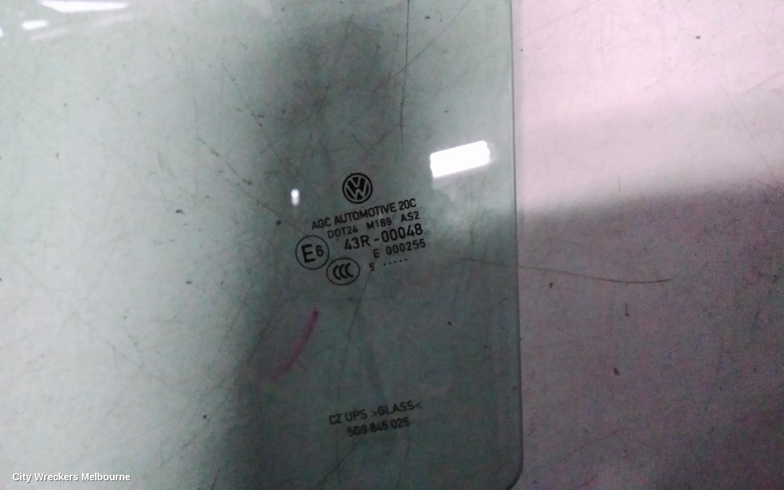 VOLKSWAGEN GOLF LEFT REAR DOOR WINDOW, GEN 7, WAGON, TINTED, 11/2012 - 08/2020 - Image 2