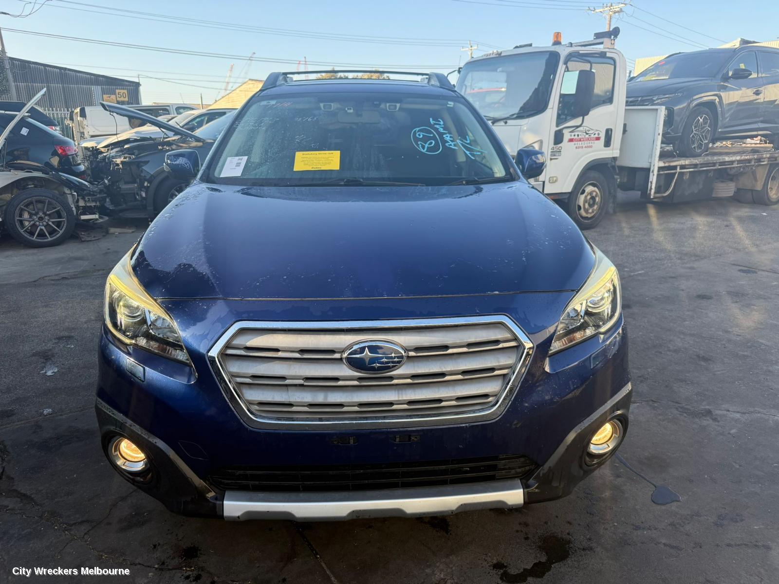 SUBARU OUTBACK FRONT BUMPER, 6TH GEN, NON PARK SENSOR, W/ H/LAMP WASHER TYPE, 08/2014 - 12/2017 - Image 2