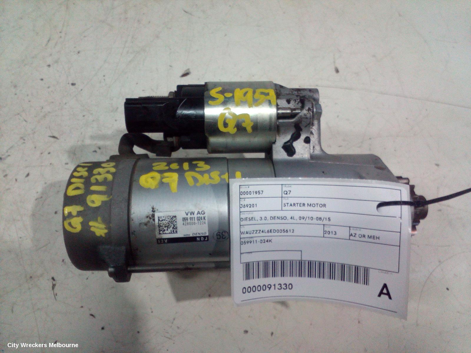 AUDI Q7 STARTER, DIESEL, 3.0, DENSO, 4L, 09/2010 - 08/2015 - Image 3