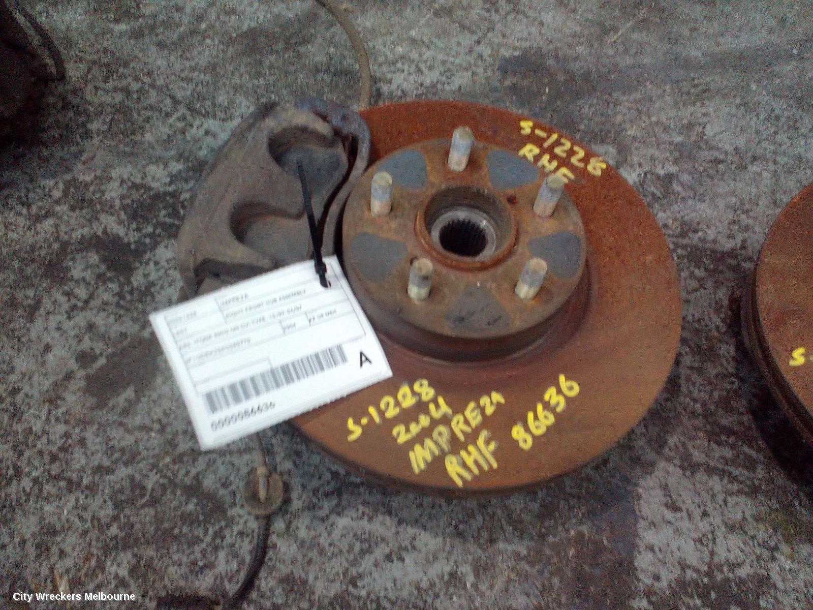 SUBARU IMPREZA RIGHT FRONT HUB ASSEMBLY, ABS, (TONE RING ON CV) TYPE, 10/1999 - 04/2007 - Image 1