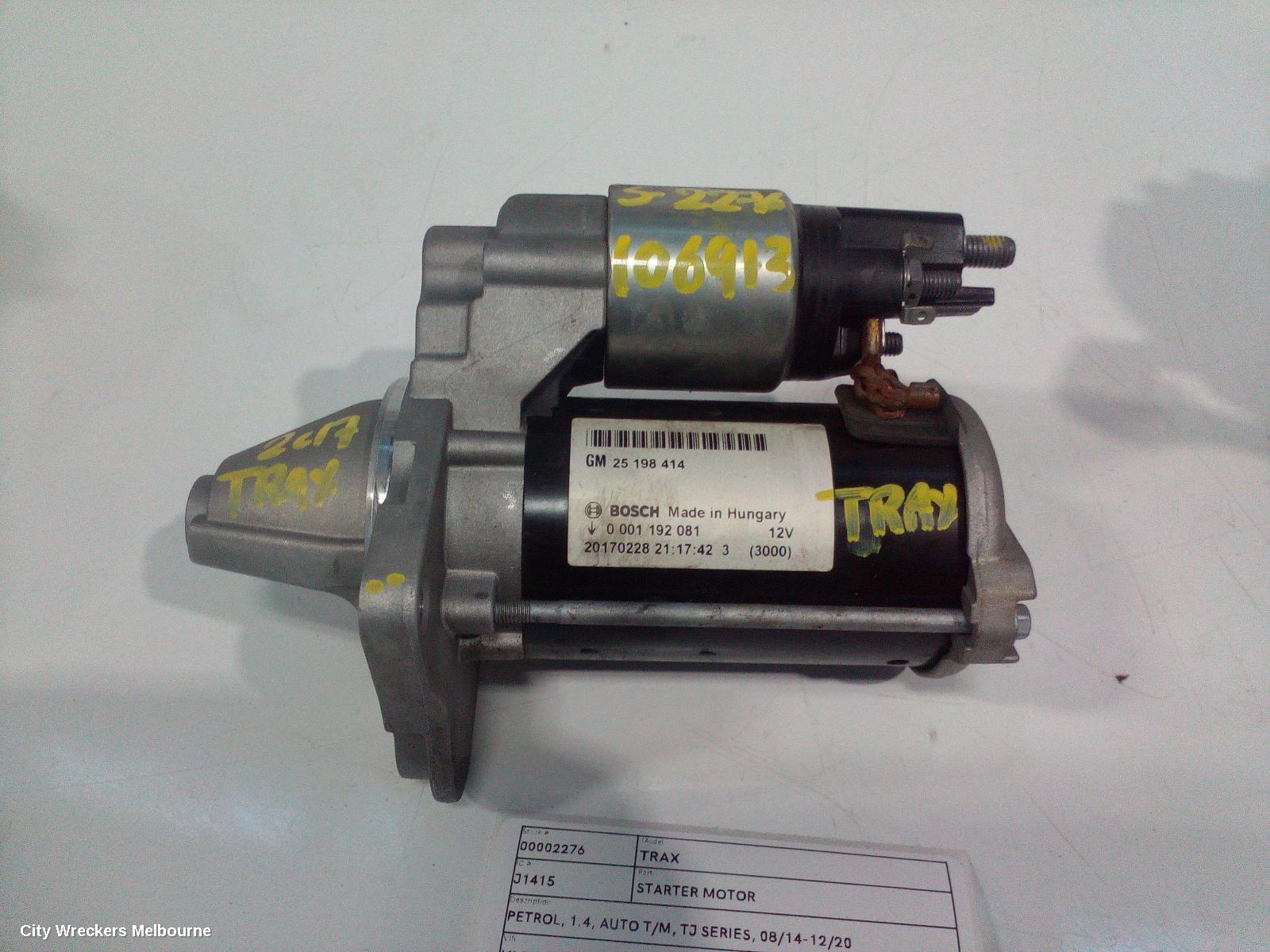 HOLDEN TRAX STARTER, PETROL, 1.4, AUTO T/M, TJ SERIES, 08/2014 - 12/2020 - Image 2
