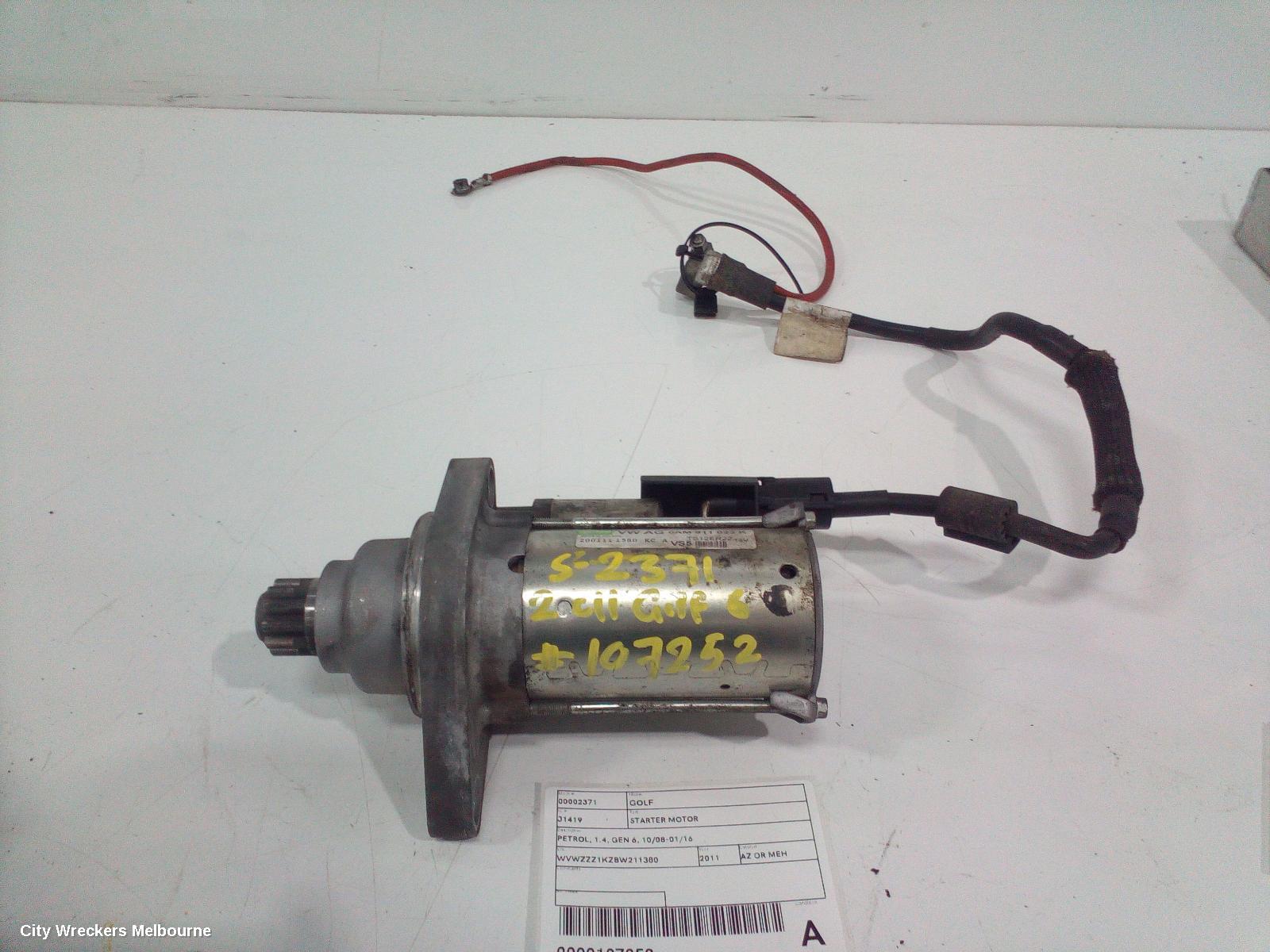 VOLKSWAGEN GOLF STARTER, PETROL, 1.4, GEN 6, 10/2008 - 01/2016 - Image 1