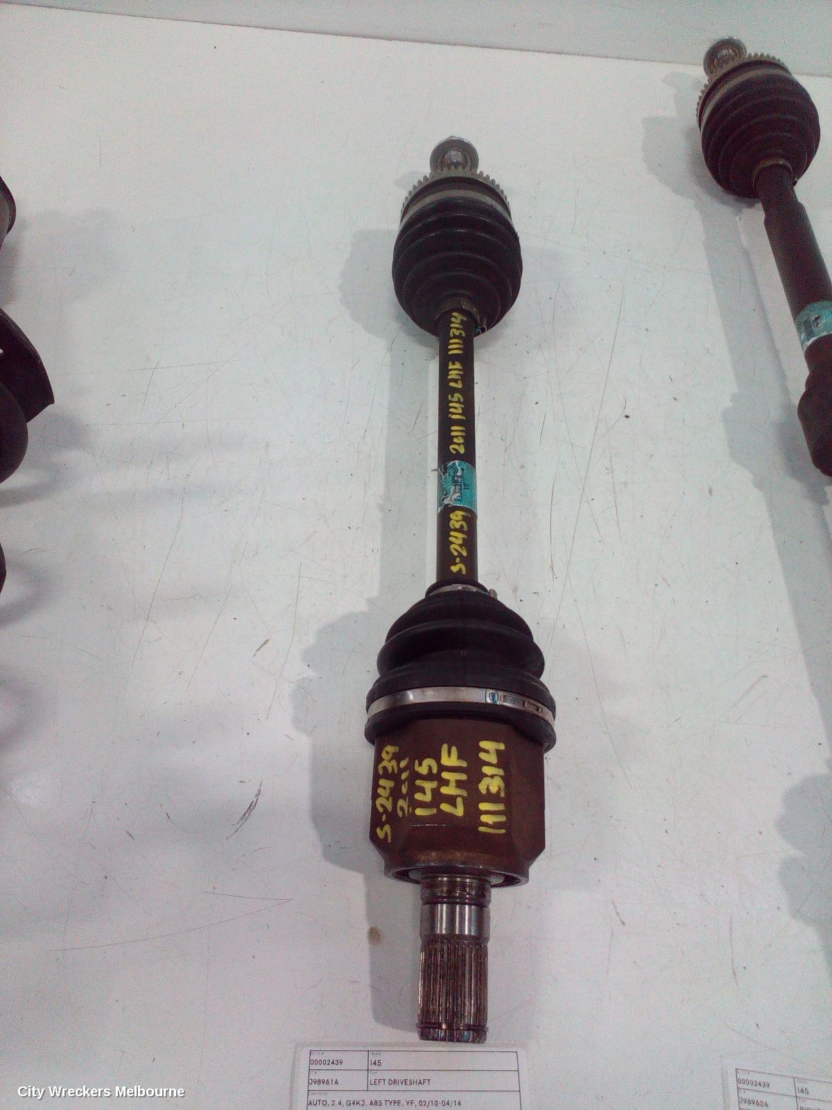 HYUNDAI I45 LEFT DRIVESHAFT, AUTO, 2.4, G4KJ, ABS TYPE, YF, 02/2010 - 04/2014 - Image 2
