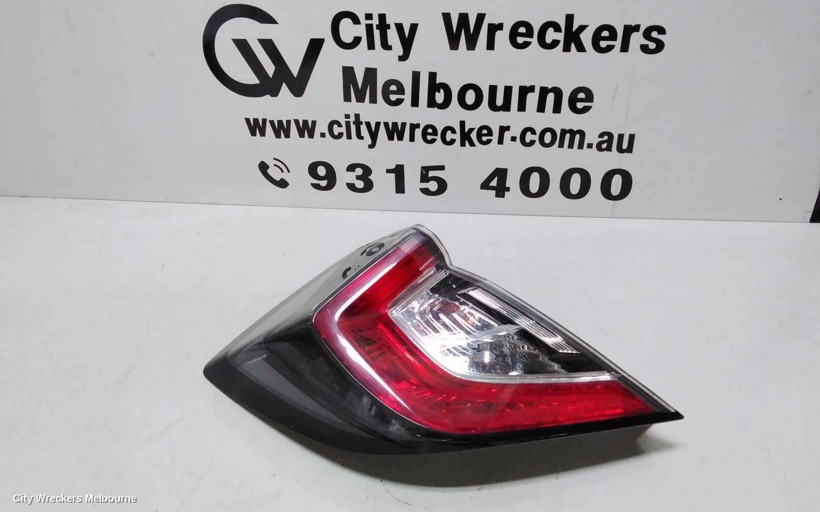 HONDA CIVIC LEFT TAILLIGHT, IN BODY, HATCH, 10TH GEN, LED TYPE, 02/2017 - 08/2021 - Image 1