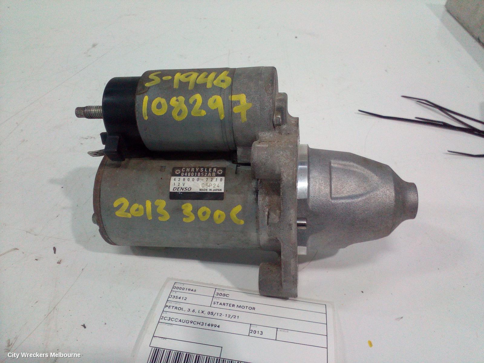 CHRYSLER 300C STARTER, PETROL, 3.6, LX, 05/2012 - 12/2021 - Image 2