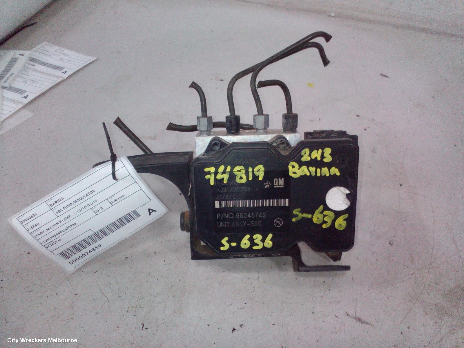 HOLDEN BARINA ABS PUMP/MODULATOR, SPARK, MJ (VIN KL3MF...), 10/2010 - 06/2015 - Image 2