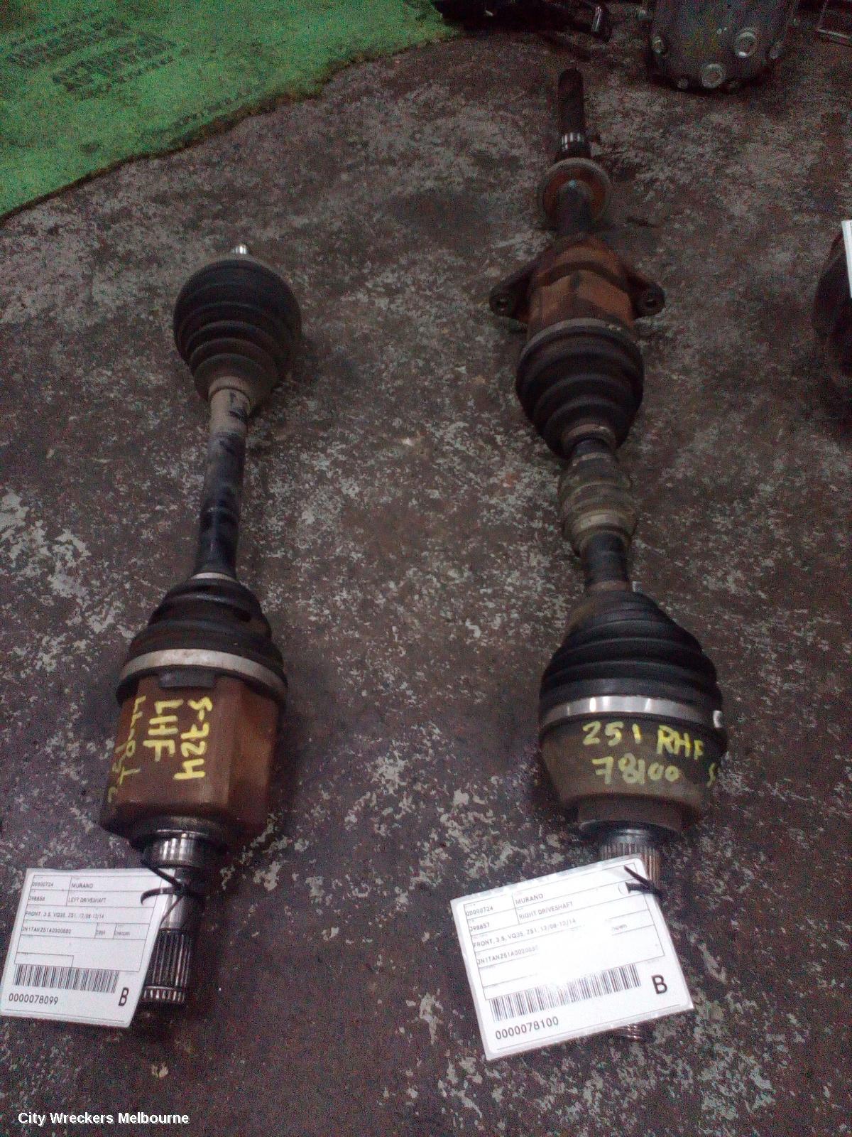 NISSAN MURANO LEFT DRIVESHAFT, FRONT, 3.5, VQ35, Z51, 12/2008 - 12/2014 - Image 2