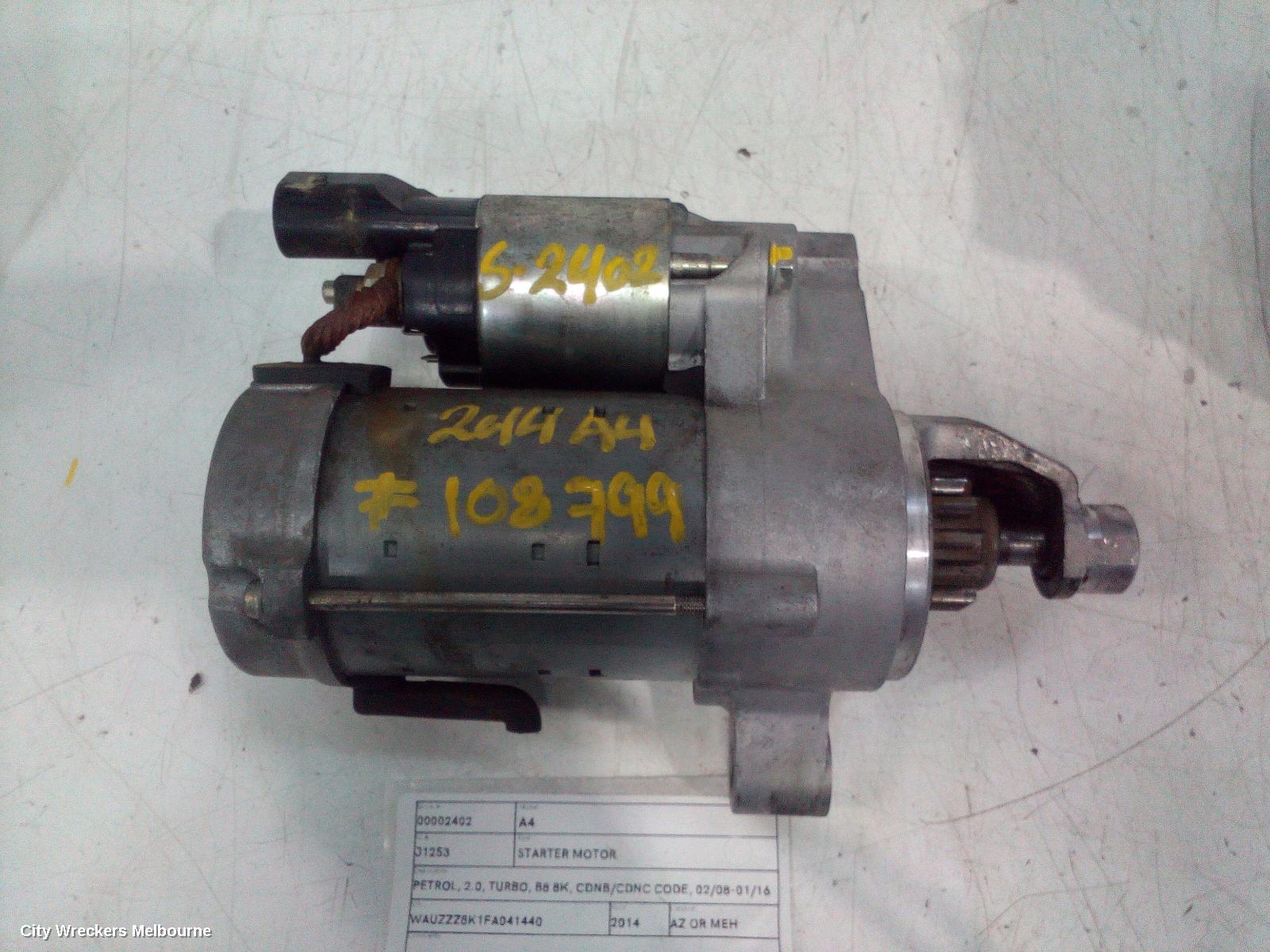 AUDI A4 STARTER, PETROL, 2.0, TURBO, B8 8K, CDNB/CDNC CODE, 02/2008 - 01/2016 - Image 3