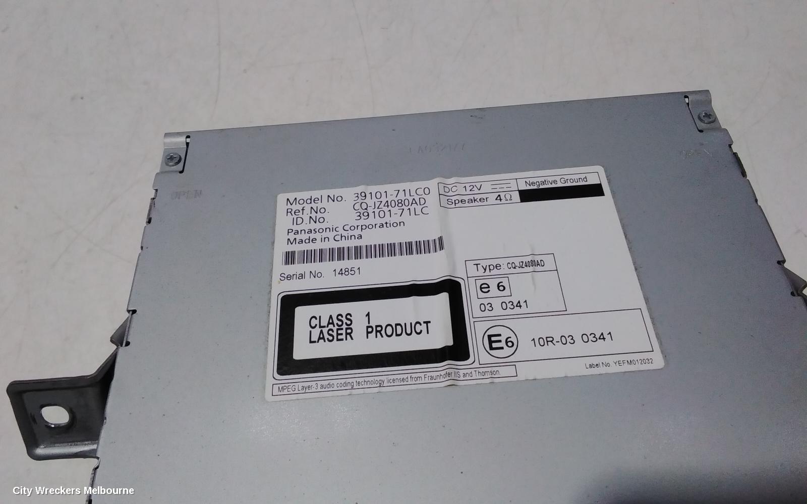 SUZUKI SWIFT RADIO/CD/DVD/SAT/TV, CD PLAYER, W/ BLUETOOTH TYPE, FZ, 08/2010 - 03/2017 - Image 3
