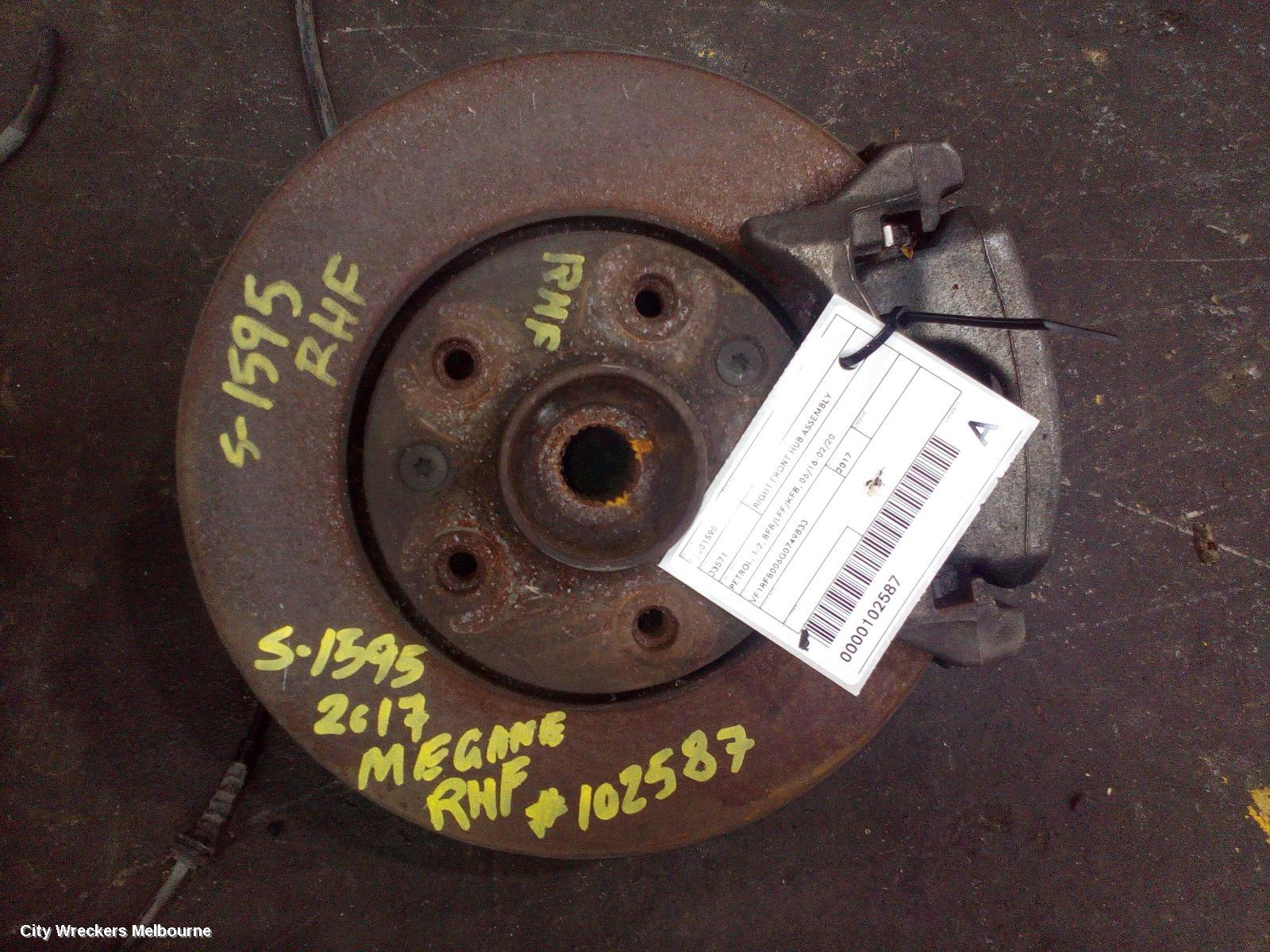 RENAULT MEGANE RIGHT FRONT HUB ASSEMBLY, PETROL, 1.2, BFB/LFF/KFB, 06/2016 - 02/2020 - Image 2