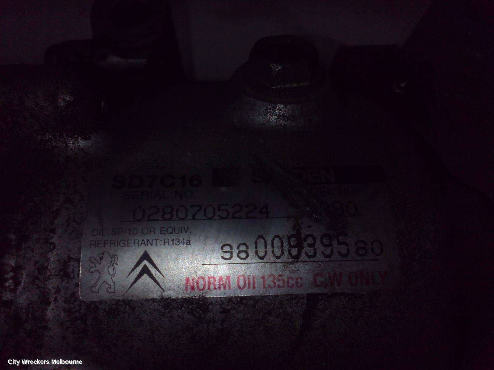 PEUGEOT PARTNER A/C COMPRESSOR, 1.6, 9HF, DIESEL, 09/2008 - 01/2015 - Image 1