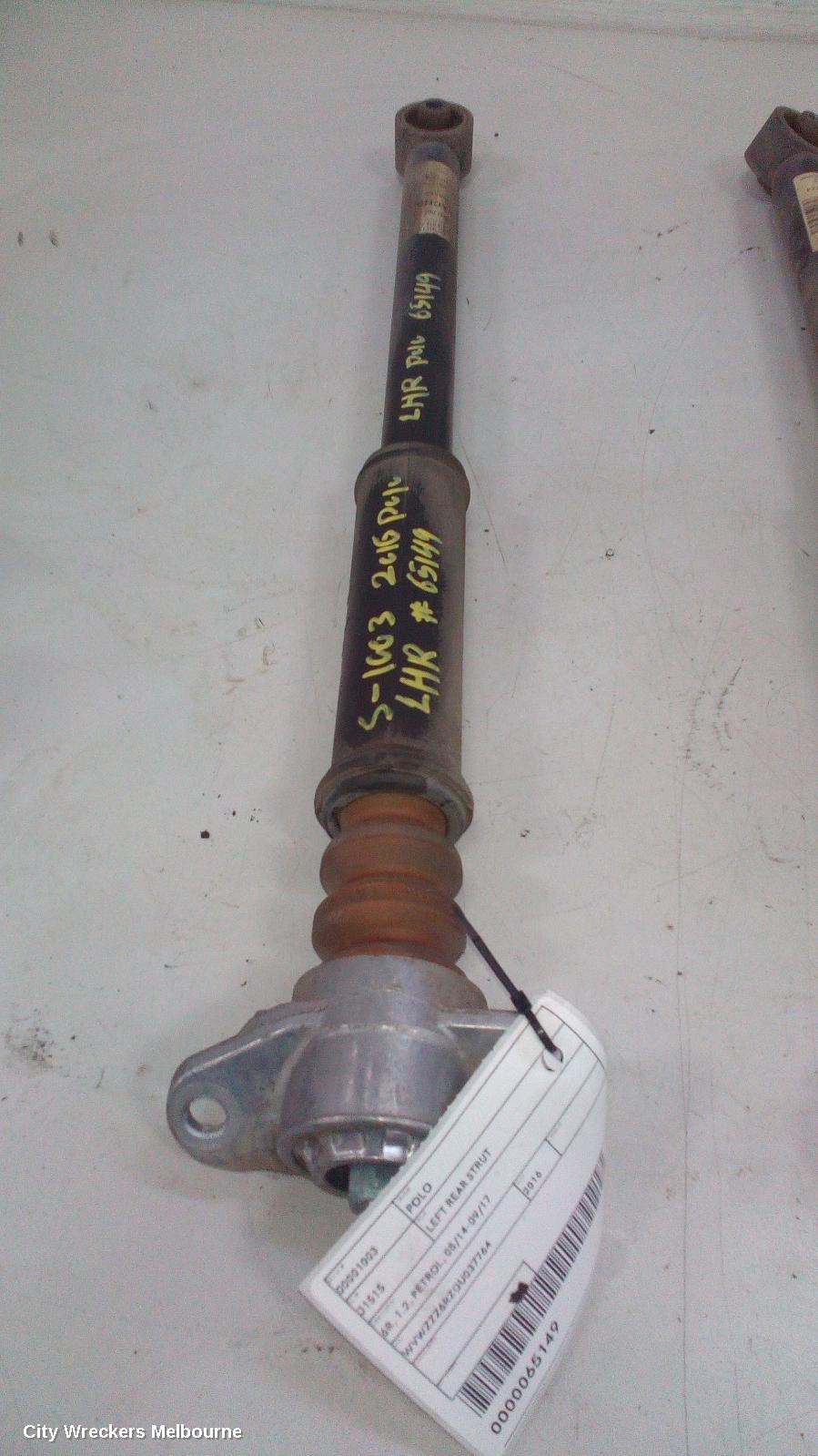 VOLKSWAGEN POLO LEFT REAR STRUT, 6R, 1.2, PETROL, 05/2014 - 09/2017 - Image 2
