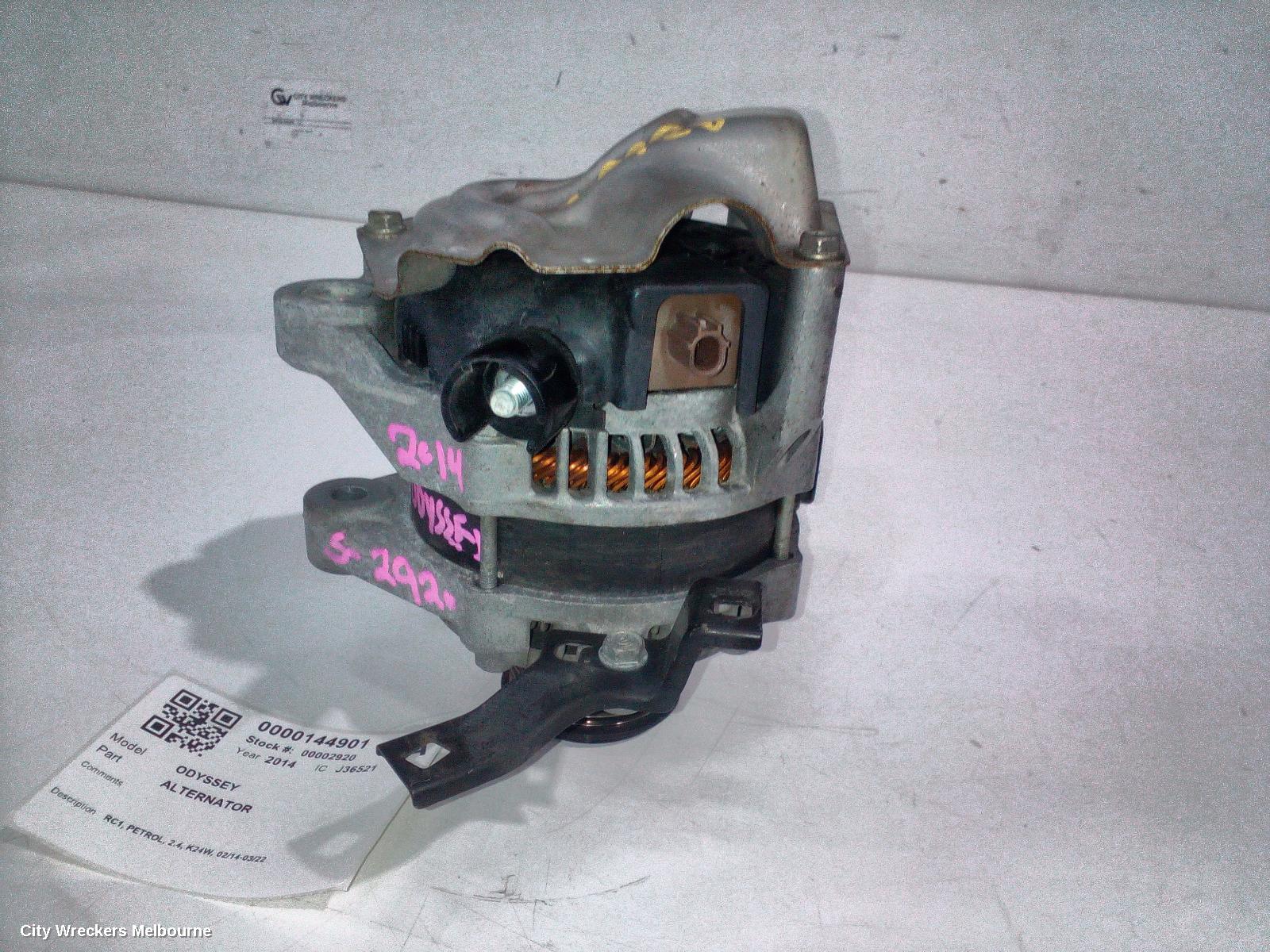 HONDA ODYSSEY ALTERNATOR, RC1, PETROL, 2.4, K24W, 02/2014 - 03/2022 - Image 2