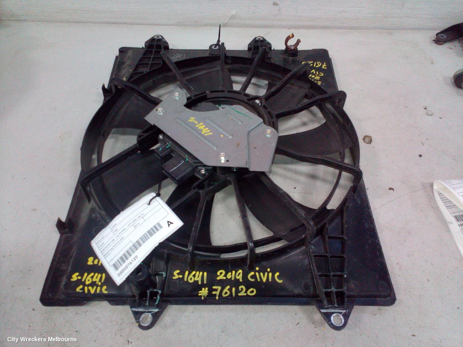 HONDA CIVIC FAN, RADIATOR FAN, 1.8, PETROL, 10TH GEN, 05/2016 ONWARDS - Image 1