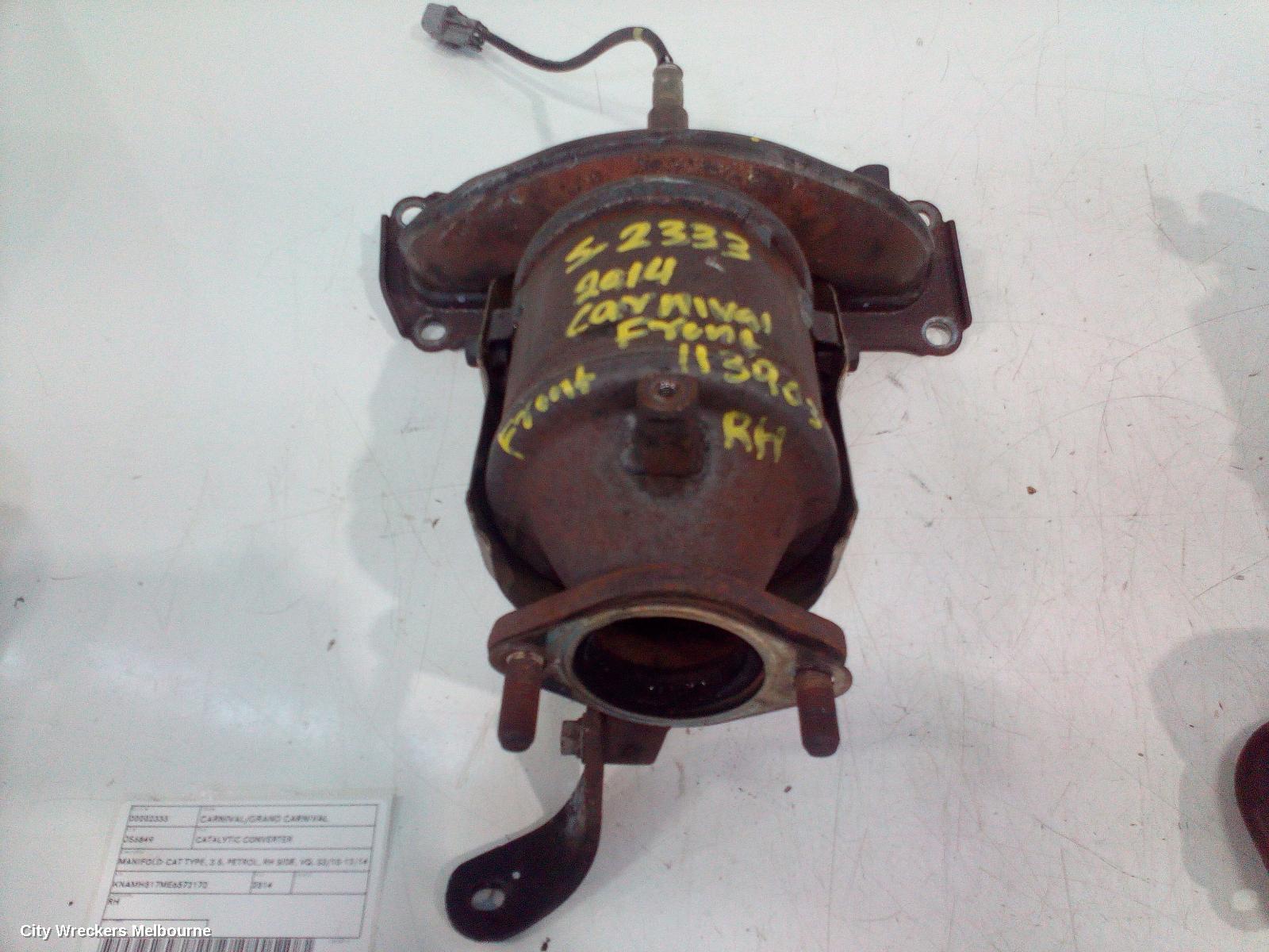 KIA CARNIVAL/GRAND CARNIVAL CATALYTIC CONVERTER, MANIFOLD-CAT TYPE, 3.5, PETROL, RH SIDE, VQ, 03/2010 - 12/2014 - Image 1