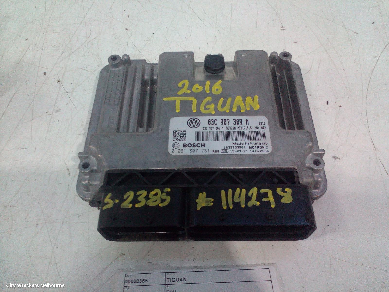 VOLKSWAGEN TIGUAN ECU, ENGINE ECU, PETROL, 1.4, AUTO T/M, ECU ONLY, 5N, 07/2011 - 08/2016 - Image 2