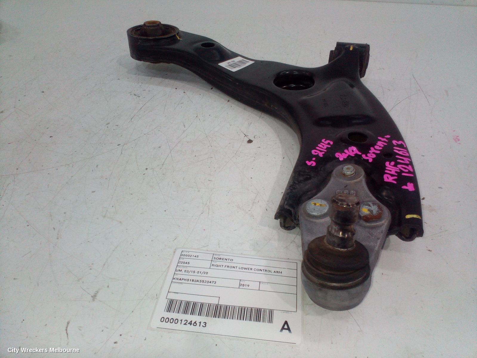 KIA SORENTO RIGHT FRONT LOWER CONTROL ARM, UM, 03/2015 - 02/2020 - Image 1
