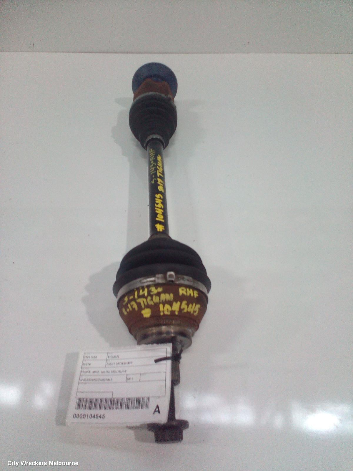 VOLKSWAGEN TIGUAN RIGHT DRIVESHAFT, FRONT, AWD, 162TSI, 5NA, 06/2016 ONWARDS - Image 1