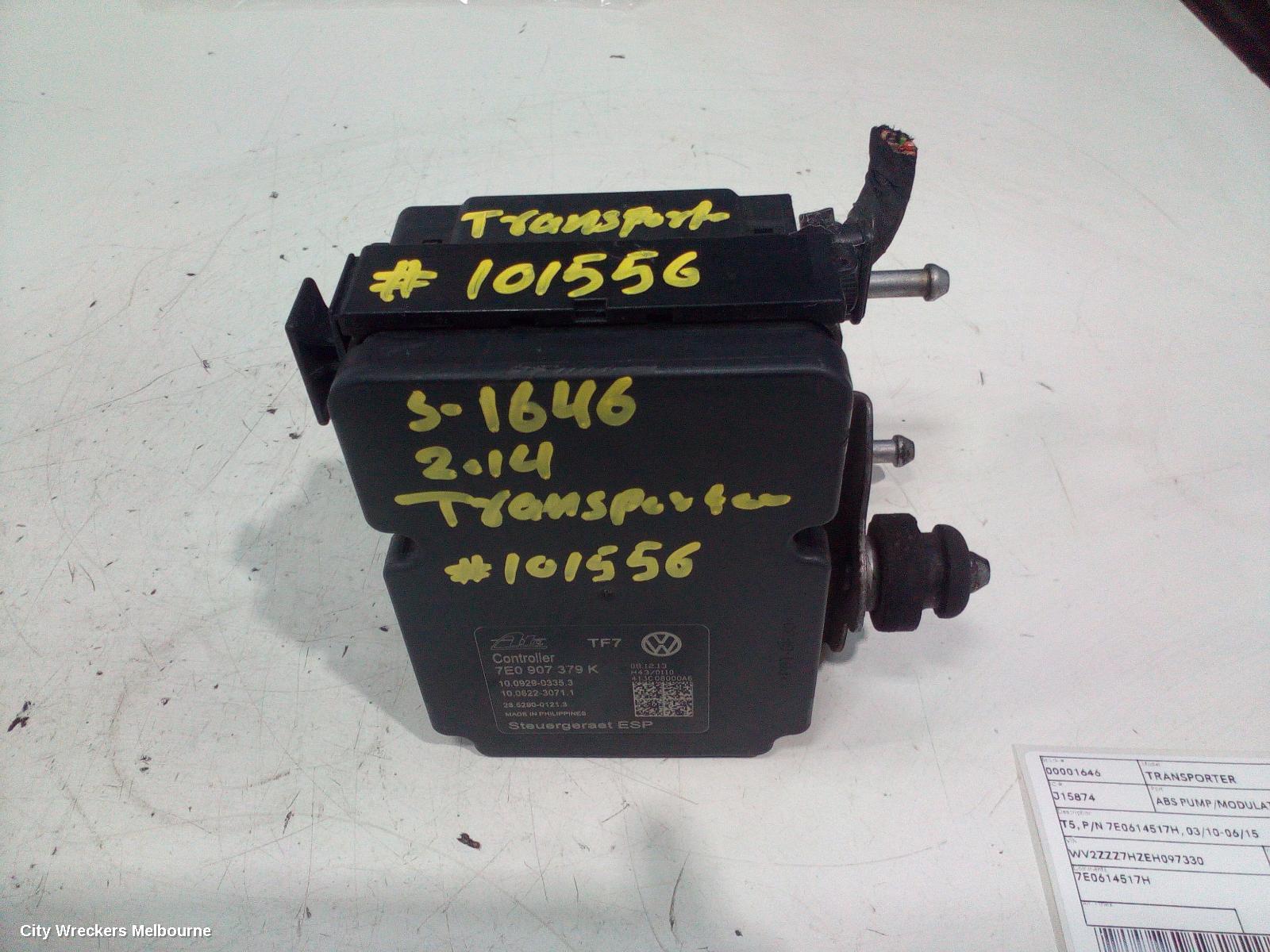 VOLKSWAGEN TRANSPORTER ABS PUMP/MODULATOR, T5, P/N 7E0614517H, 03/2010 - 06/2015 - Image 1