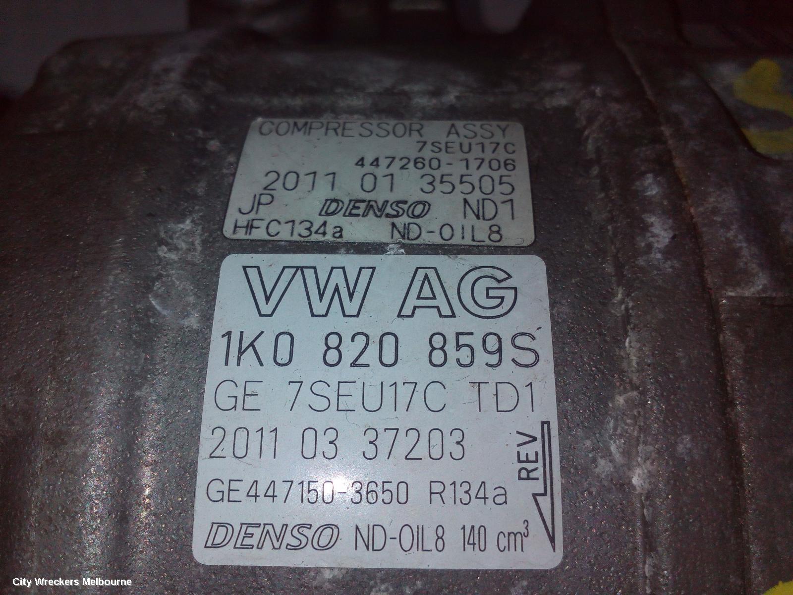 VOLKSWAGEN TIGUAN A/C COMPRESSOR, 5N, PETROL, DENSO BRAND (7SEU17C), 05/2008 - 08/2016 - Image 2